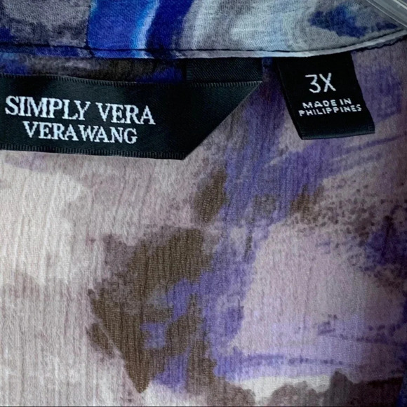 Simply Vera Verá Wang Roll Tab Print Popover Top - Picture 7 of 10